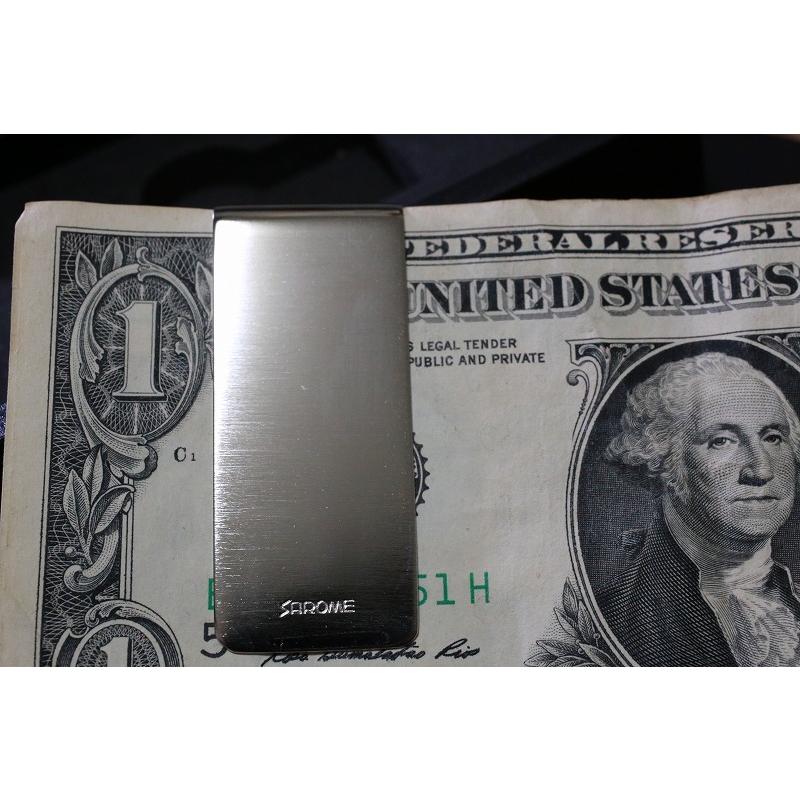 SAROME】マネークリップ シルバーサテン 人気 おしゃれ 上品 ブランド