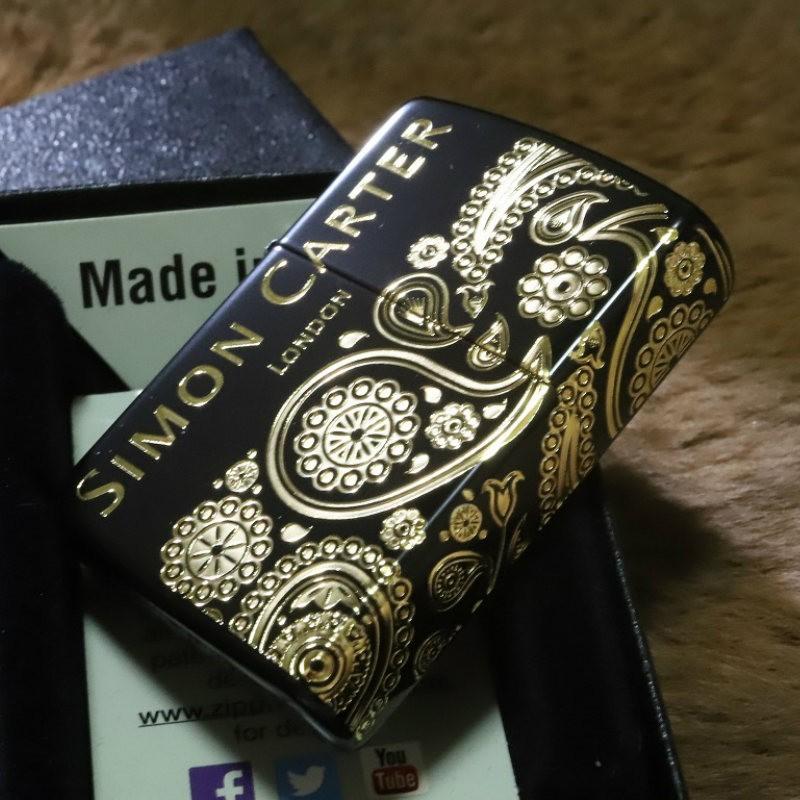 サイモンカ ーター Zippo 2面 ペイズリー ゴールド ブラック ジッポ 人気 おしゃれ 売れ筋 おすすめ 黒 金 Simon Carter かっこいい 正規品 Scp 035 電子雑貨屋 Amaterasu 通販 Yahoo ショッピング
