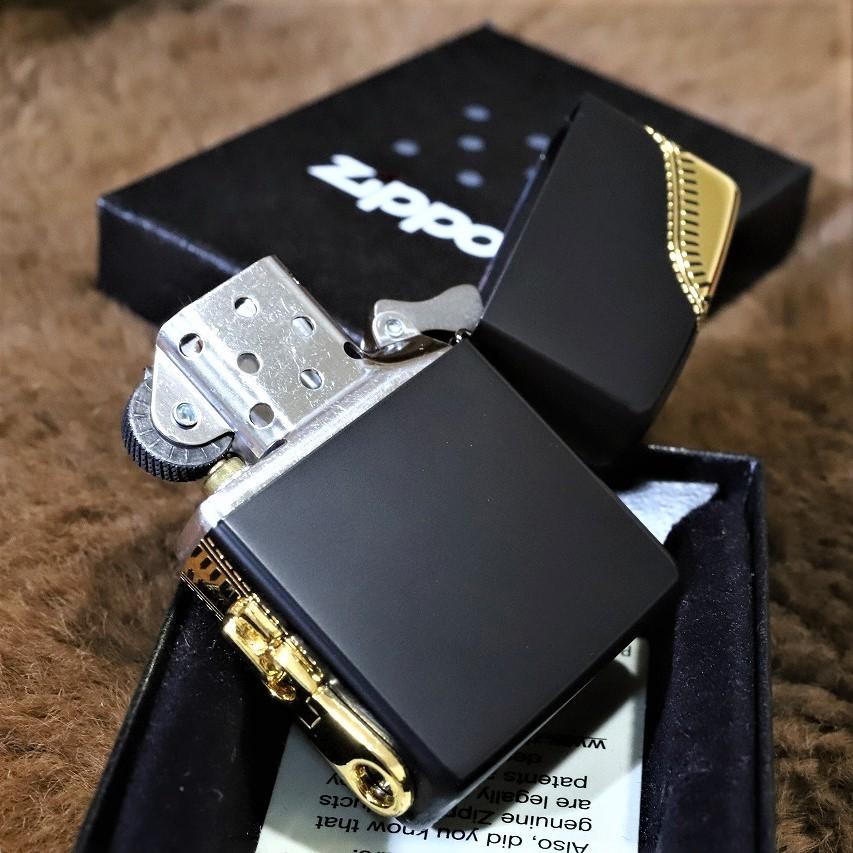 サイドジッパー ブラック＆ゴールド ZIPPO 黒 金 ブランド ライター