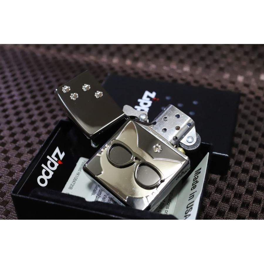 ZIPPO（ジッポー） 猫ZIPPO グラサンキャット 鏡面ブラック＆シルバー 