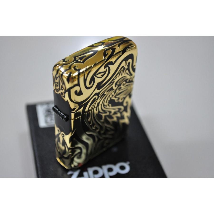 ZIPPO ゴールド トライバルクロス 豪華 5面彫刻 綺麗 ジッポ 人気商品 