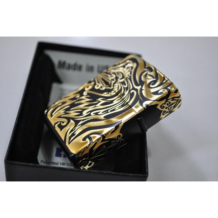 ZIPPO ゴールド トライバルクロス 豪華 5面彫刻 綺麗 ジッポ 人気商品 