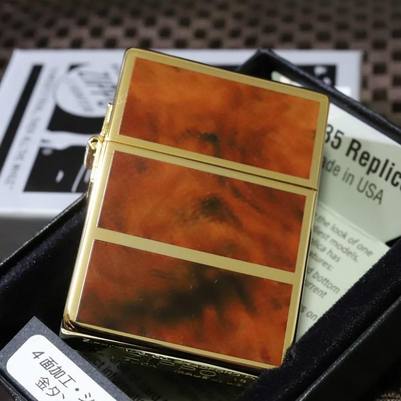 ZIPPO（ジッポー） 限定ZIPPO 1935 復刻レプリカ 4面マーブルライン 茶
