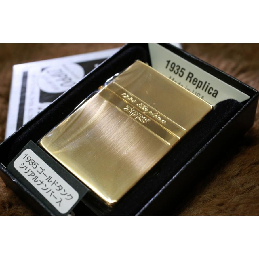 ZIPPO 1935復刻レプリカ ミラーライン 限定 ゴールド 金 綺麗なジッポ 
