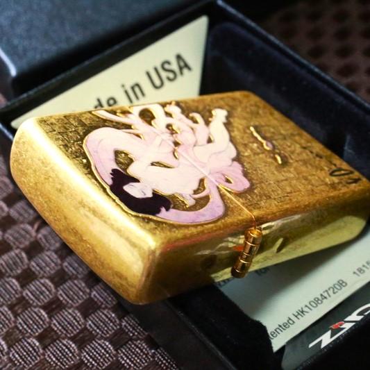 ZIPPO 天野喜孝 風神 雷神 ジッポー セット 金箔風仕上げ 立体 ZIPPO 天野喜孝 風神 雷神 ジッポー セット 金箔風仕上げ 立体