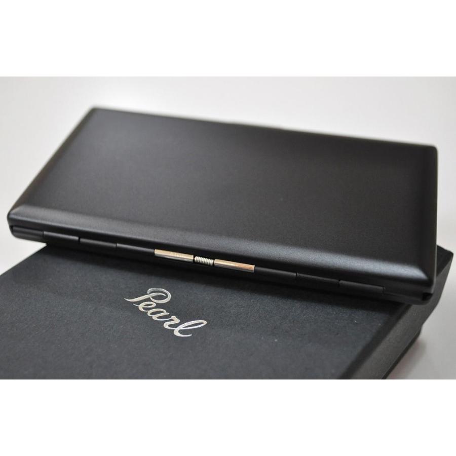 Pearl 超薄型 メタルシガレットケース マッドブラック リリースリム