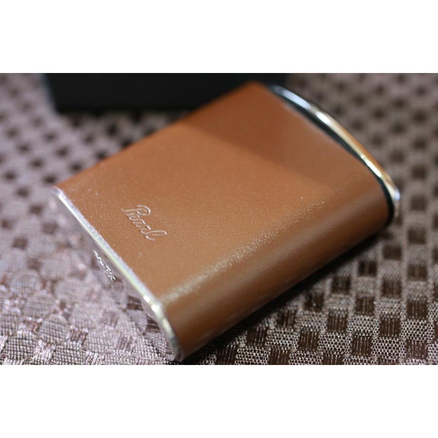 Pearl ブランド携帯灰皿 本革巻き仕上げ タスカ ブラウン 人気