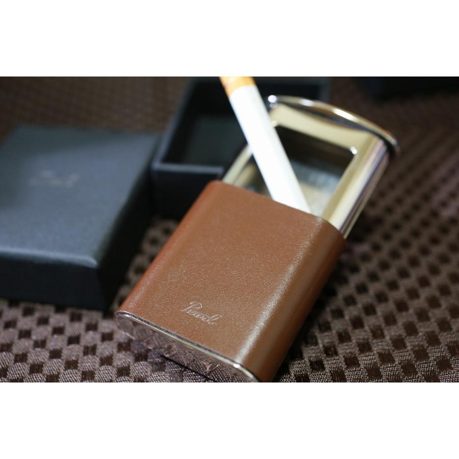 Pearl ブランド携帯灰皿 本革巻き仕上げ タスカ ブラウン 人気
