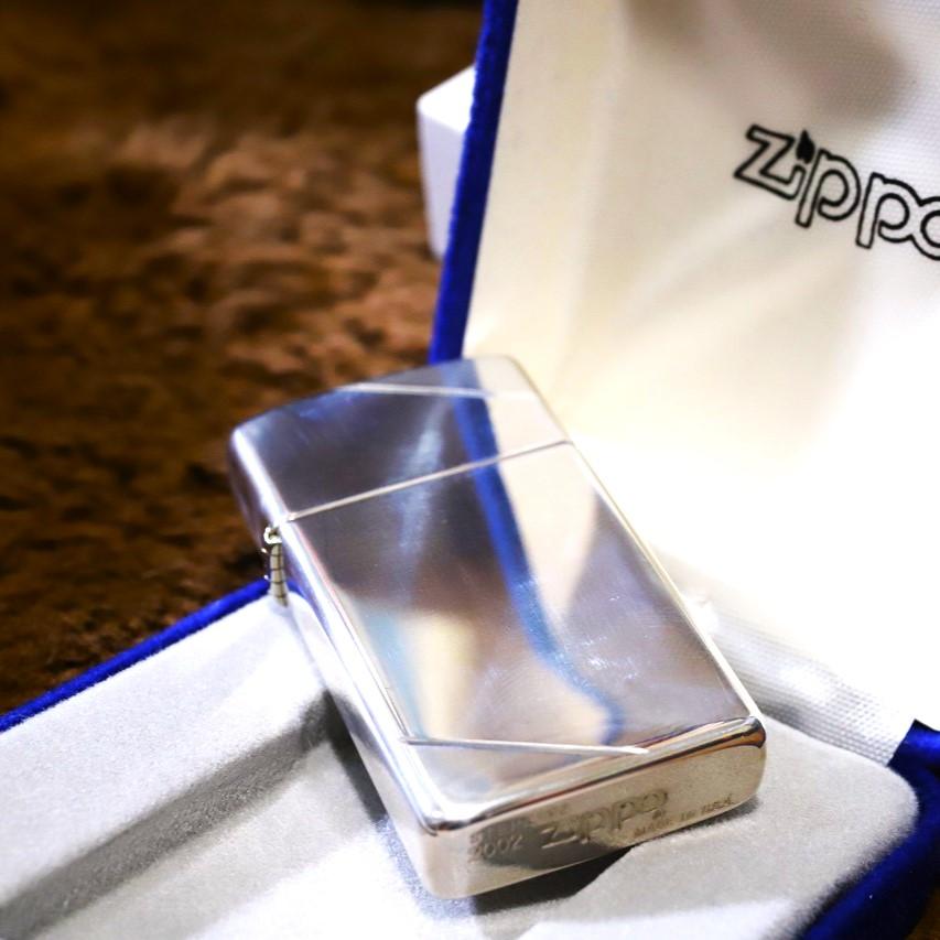 純銀 ジッポー スリムタイプ 2002年 ビンテージ ZIPPO STERLING 