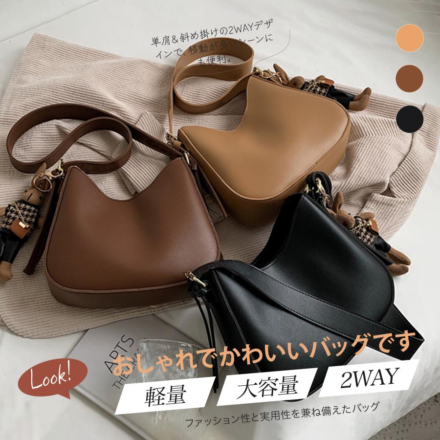 FUKUTA ショルダーバッグ レディース PU 軽量 ンパクト シ 大容量