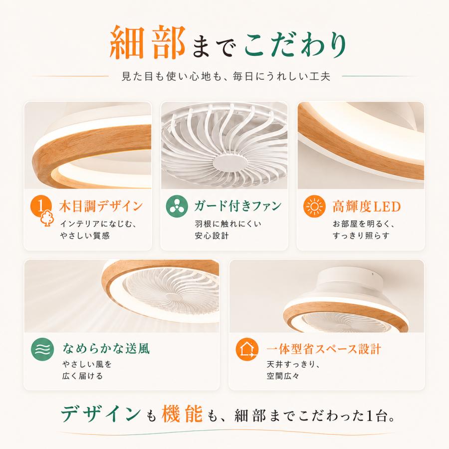予約販売]シーリングファンライト 360°首振り ファン付き照明 1台2役