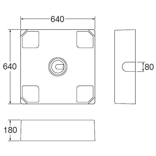 SANEI　洗濯機パン　床上配管用　外寸640mm×640mm　H546-640