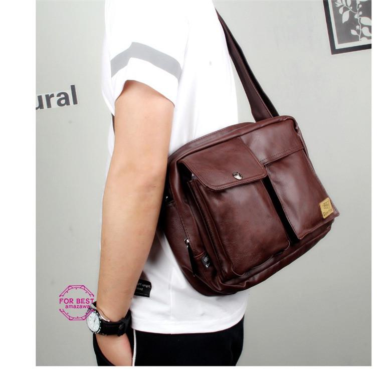 ショルダーバッグ メッセンジャーバッグ バッグ メンズ カバン 斜めがけ 多収納 カジュアル 革 ビジネス 30代40代50代 Fb For Best 通販 Yahoo ショッピング