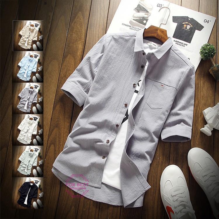 五分袖シャツ メンズ ワイシャツ カジュアルシャツ 半袖シャツ 白シャツ 開襟シャツ 無地 おしゃれ 春物 父の日 Fb For Best 通販 Yahoo ショッピング