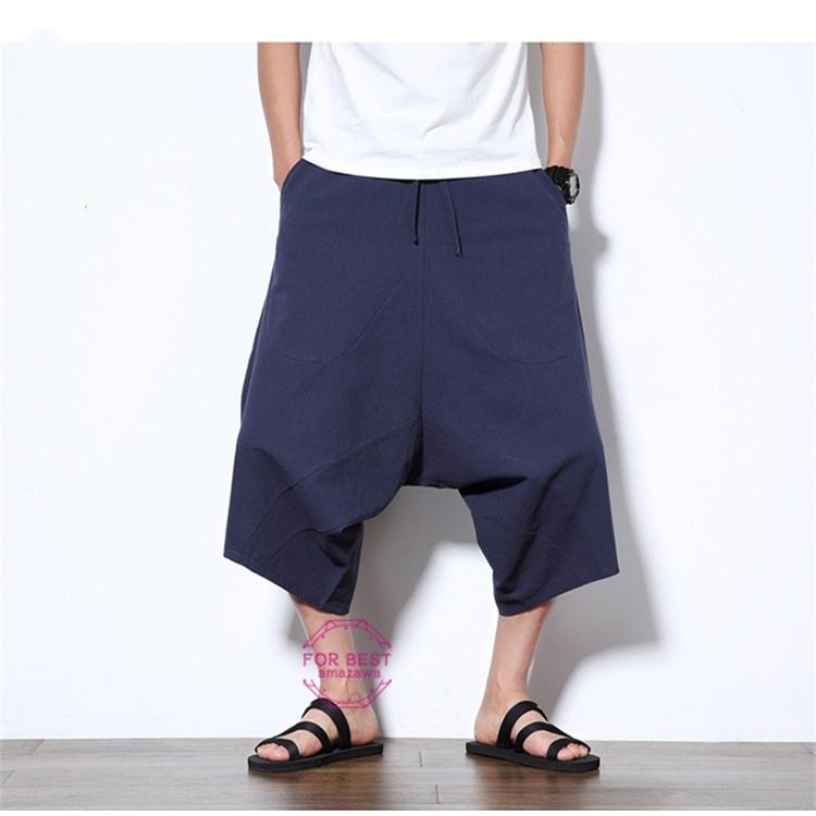サルエルパンツ メンズ 綿100 大きいサイズ クロップドパンツ 綿麻パンツ 夏 ショートパンツ リネンパンツ 夏 Fb For Best 通販 Yahoo ショッピング