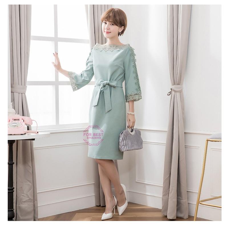 新年会 服装 女性 パーティードレス 七分袖 ワンピース レース 結婚式 30代 40代 フォーマル 卒業式 通勤 二次会 披露宴 レディース Fb For Best 通販 Yahoo ショッピング