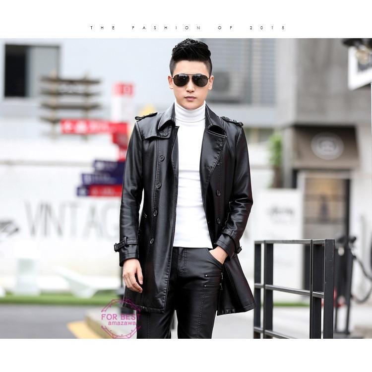 ジャケット メンズ ロング丈 革ジャン 革コート レザーコート 春服 防寒 防風 大きいサイズ Fb For Best 通販 Yahoo ショッピング
