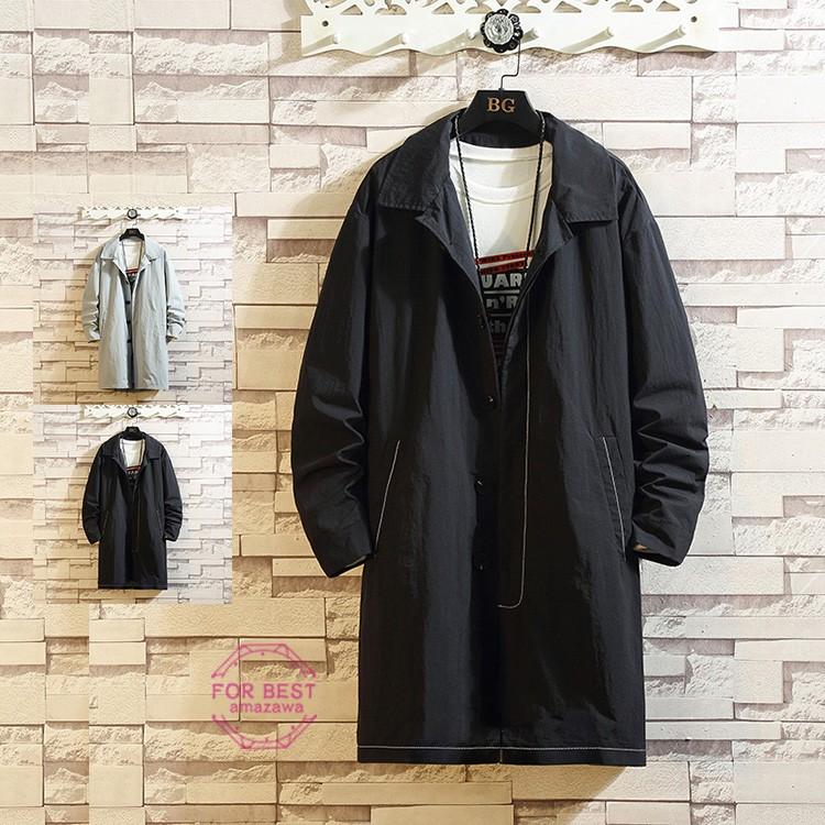 ステンカラーコート メンズ ロング丈 コート トレンチコート ロングコート 大きいサイズ 新社会人 秋冬 Fb For Best 通販 Yahoo ショッピング
