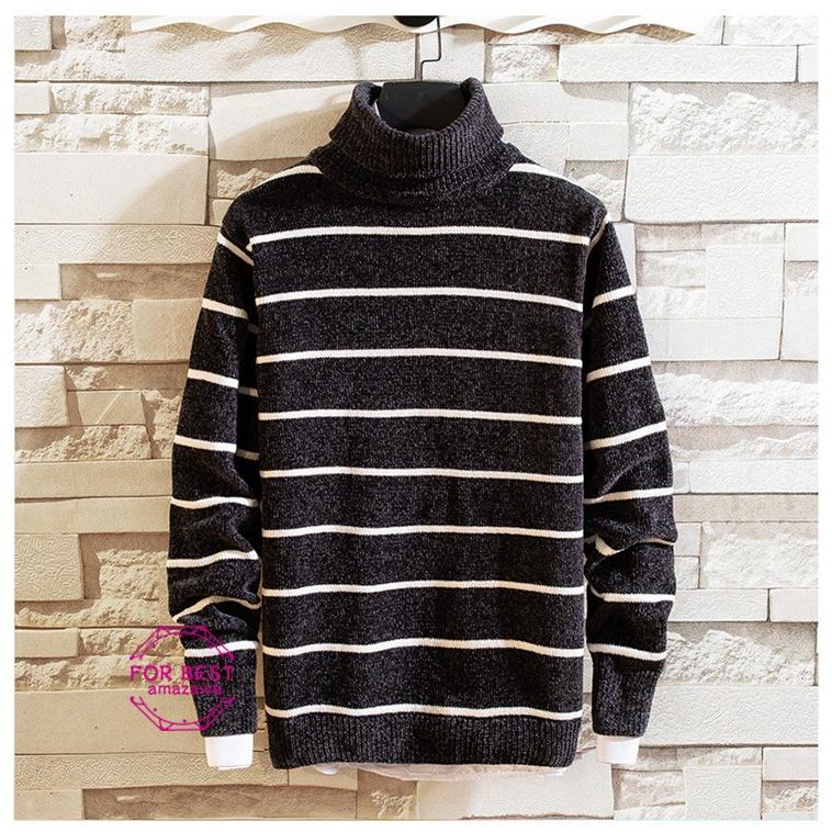 ニットセーター メンズ ボーダー柄 セーター タートルネック ニット カジュアル 新作 春服 Fb For Best 通販 Yahoo ショッピング