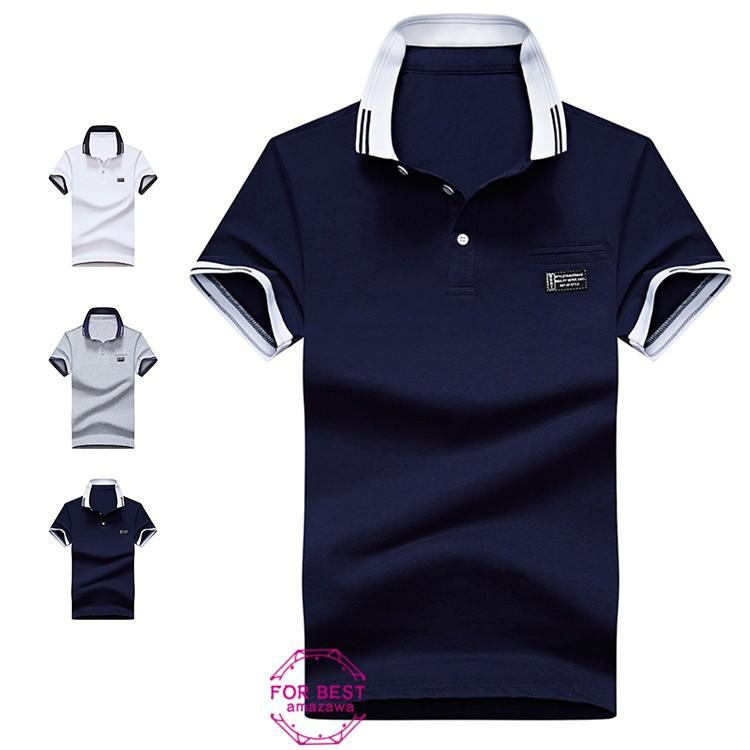 半袖ポロシャツ メンズ ポロシャツ おしゃれ 無地 柄 黒 トップス シンプル 大きいサイズ 秋 夏 40代 50代 Fb For Best 通販 Yahoo ショッピング