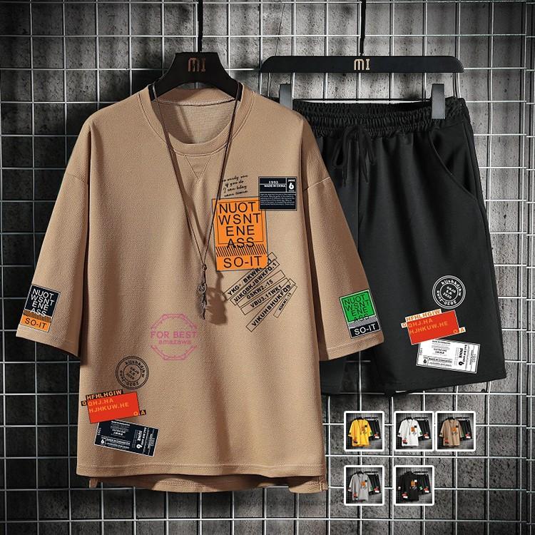 セットアップ メンズ 上下セット 切り替え 七分袖tシャツ ハーフパンツ スウェット上下 スポーツ 大きいサイズ 夏 Fb For Best 通販 Yahoo ショッピング