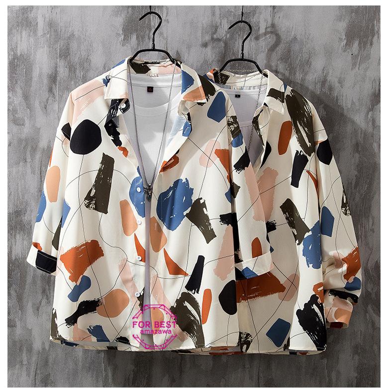 長袖シャツ メンズ 花柄シャツ カジュアルシャツ 七分袖シャツ シャツ 通気性 おしゃれ 大きいサイズ 夏 Fb For Best 通販 Yahoo ショッピング