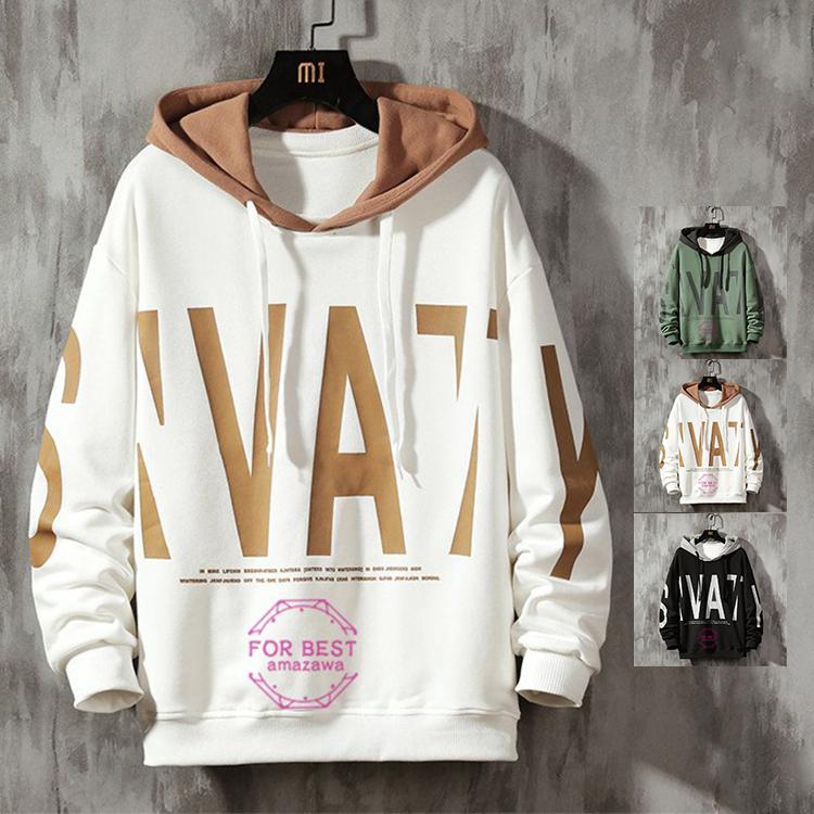 パーカー メンズ おしゃれ 長袖パーカー 英文字 プルオーバー スウェットパーカー 切り替え スポーツ フード付き 秋 Fb For Best 通販 Yahoo ショッピング