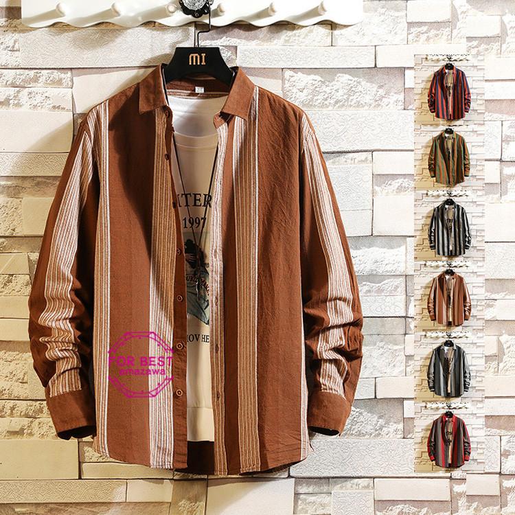 長袖シャツ メンズ ストライプ柄 カジュアルシャツ ワイシャツ ビジネスシャツ おしゃれ 春 Fb For Best 通販 Yahoo ショッピング