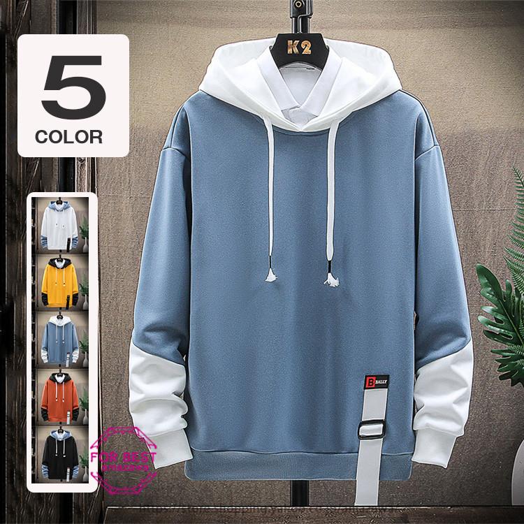 パーカー メンズ 長袖パーカー 切り替え プルオーバーパーカー おしゃれ フード付き 大きいサイズ 秋 Fb For Best 通販 Yahoo ショッピング