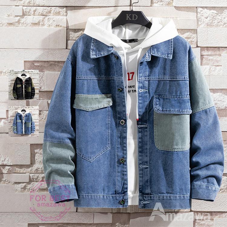 デニムジャケット メンズ ジージャン 切り替え Gジャン ジャケット カジュアル 春物 春服 Fb For Best 通販 Yahoo ショッピング