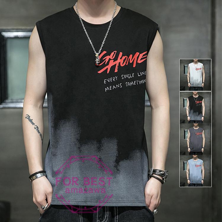 タンクトップ メンズ ノースリーブ 英文字 Tシャツ 切り替え カットソー 大きいサイズ おしゃれ 夏 Fb For Best 通販 Yahoo ショッピング