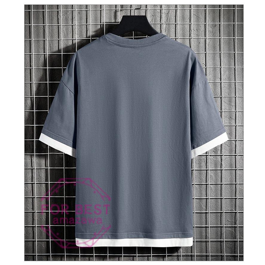半袖tシャツ メンズ Tシャツ おしゃれ アメカジ カジュアル 五分袖tシャツ 切り替え 夏 重ね着風 Sale 104 Off おしゃれ
