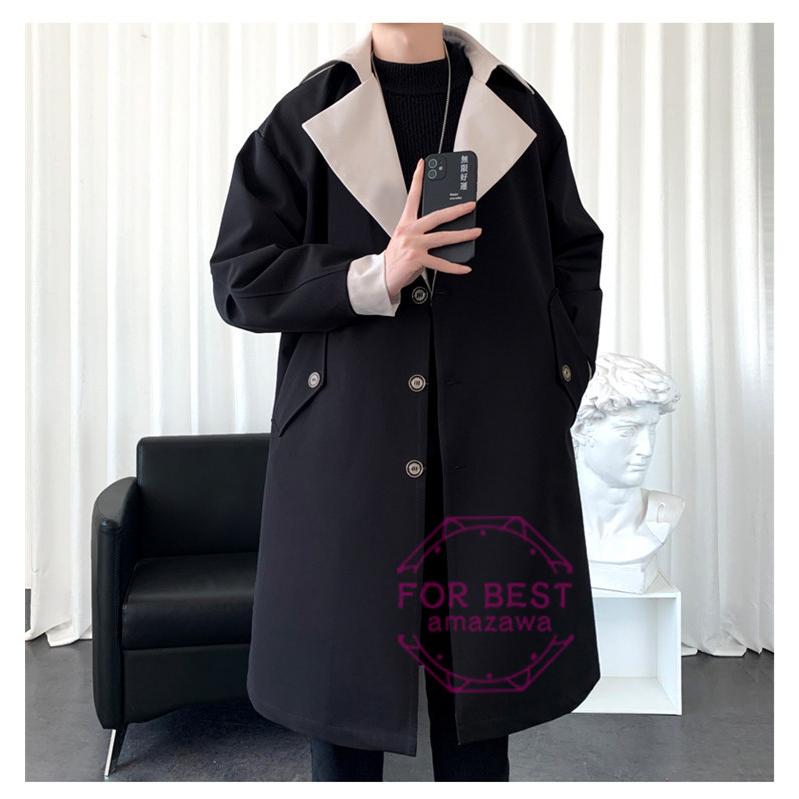 トレンチコート メンズ 超ロングコート 切り替え コート チェスターコート カジュアル ビジネス 大きいサイズ 春服 Fb For Best 通販 Yahoo ショッピング
