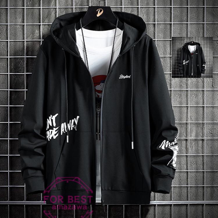 ジャケット メンズ ストレッチ おしゃれ ジップアップパーカー スウェットジャケット パーカー 英文字 春服 本店
