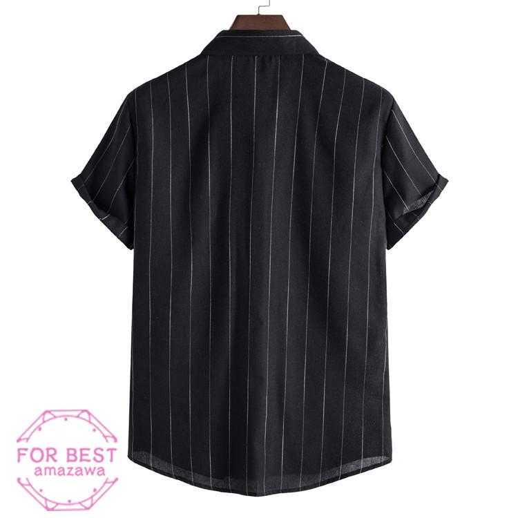 半袖シャツ メンズ ストライプシャツ 夏 カジュアルシャツ シャツ 黒 白シャツ 無地 ビジネス 通勤通学 おしゃれ Fb For Best 通販 Yahoo ショッピング