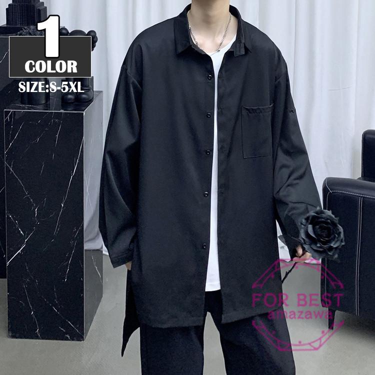 長袖シャツ メンズ ロング丈 カジュアルシャツ ロングシャツ サイドスリット おしゃれ 大きいサイズ 春 Fb For Best 通販 Yahoo ショッピング