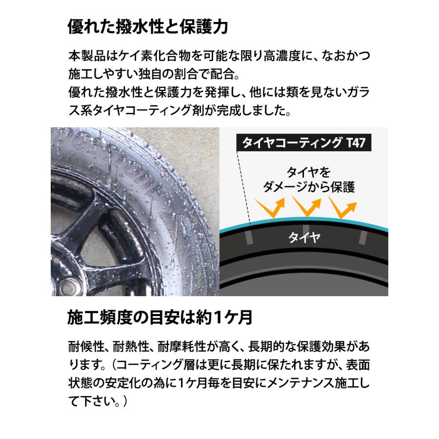 タイヤワックス タイヤコーティング 車 ガラスコーティング 500mlの大容量BolaSolution T47 タイヤ艶出し剤 タイヤコート タイヤツヤ出し 洗車 カー用品 | BOLASOLUTION | 11