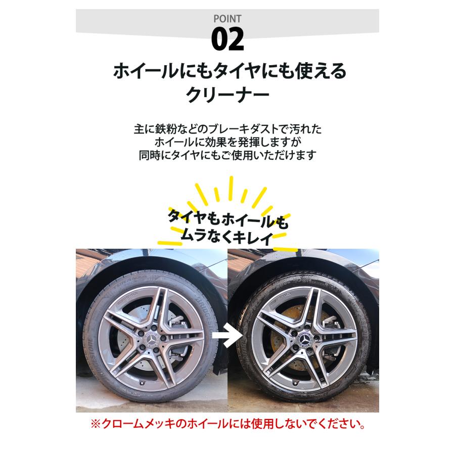 タイヤクリーナー ホイールクリーナー 車 鉄粉汚れ除去をプラス 500ml 大容量 BolaSolution W35 ブレーキダストクリーナー 洗浄剤 強力 鉄粉除去 洗車 | BOLASOLUTION | 09
