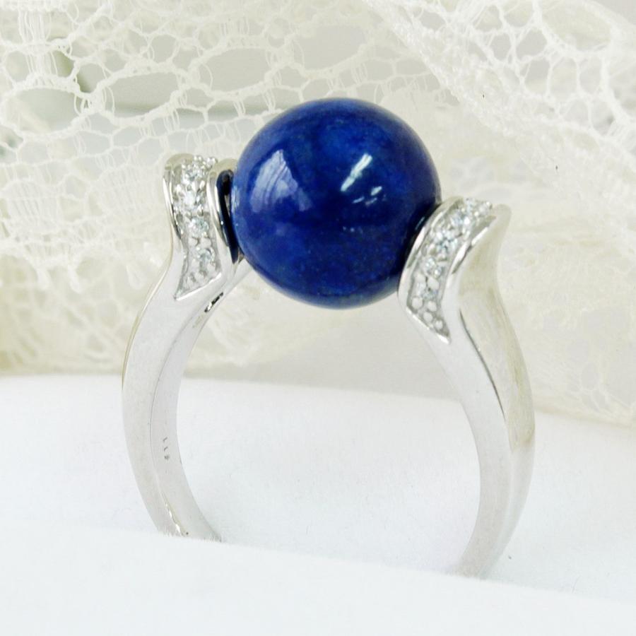 リング レディース 【鑑別書付】 天然無着色 ラピスラズリ 一粒 指輪