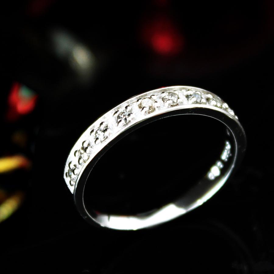 リング レディース 【鑑別書付】 計0.1ct 天然ダイヤモンド Pt100 