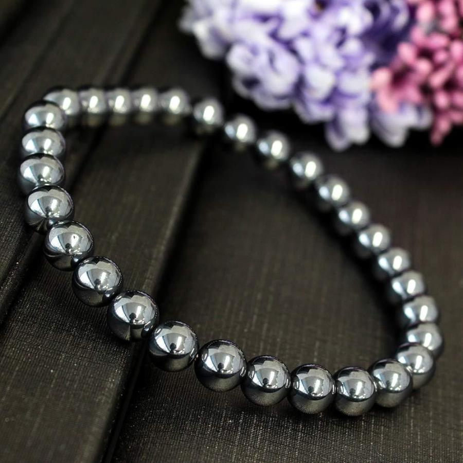 ブレスレット メンズ レディース テラヘルツ 鉱石 6mm バングル 天然石