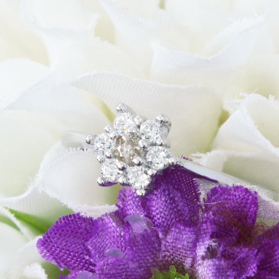 リング レディース 天然ダイヤモンド 0.05ct ダイヤモンド フラワー 
