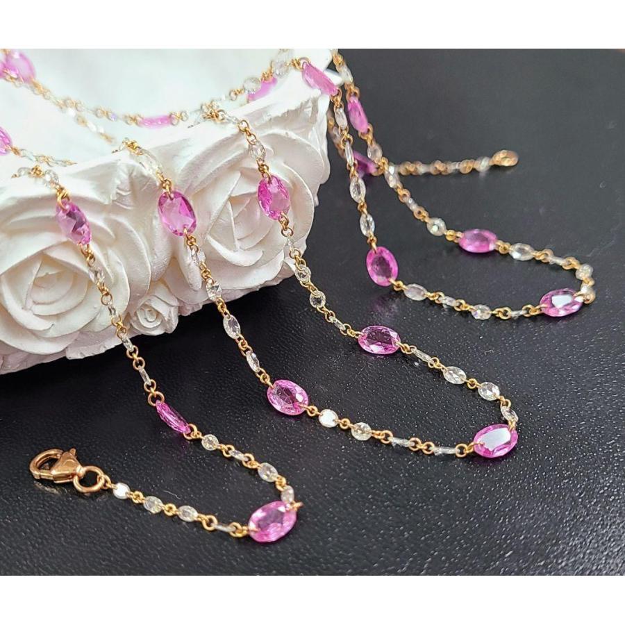 ネックレス レディース【鑑別書付】14ct ピンクサファイア 5ct
