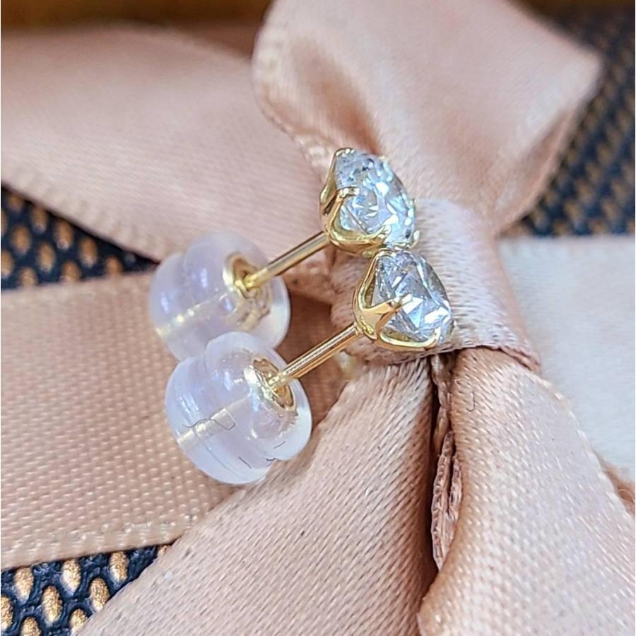 人気 0.6ct ダイヤモンド セッティング K18 バイザヤード yg ピアス