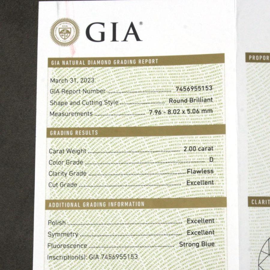 GIA 鑑定書付 天然 ダイヤモンド ルース 2ct D FL 3EX 国内最 GIA 鑑定書付 天然 ダイヤモンド ルース 2ct D FL 3EX 国内最