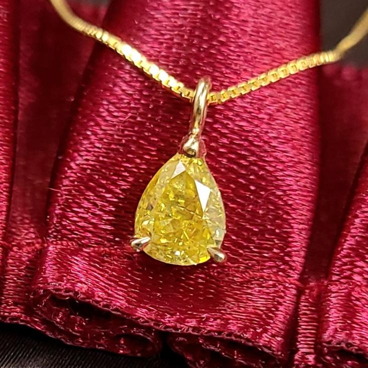 超希少！最高級 fancy vivid yellow！カラーダイヤの最高峰！0.433ct 