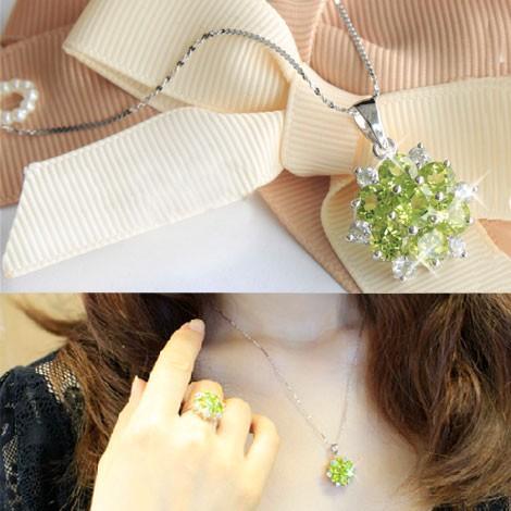 ネックレス ペンダント レディース 天然 ペリドット K18GP 計4ct 