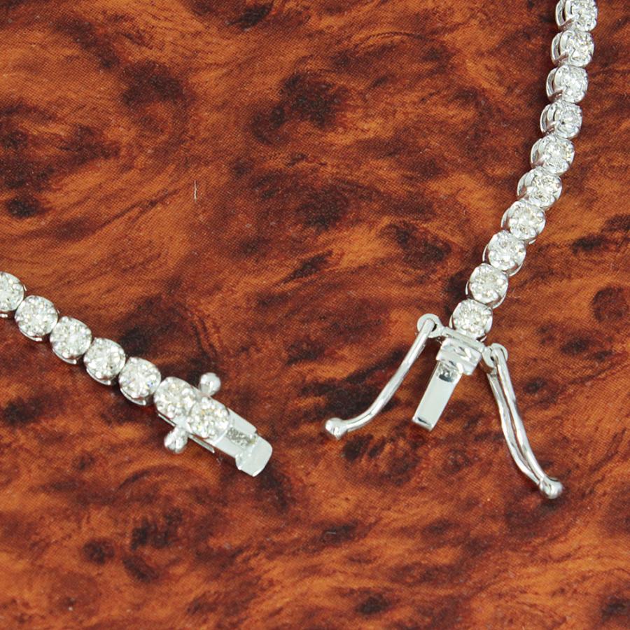 鑑別書付】2ct ダイヤモンド K18 ホワイトゴールド テニスブレスレット
