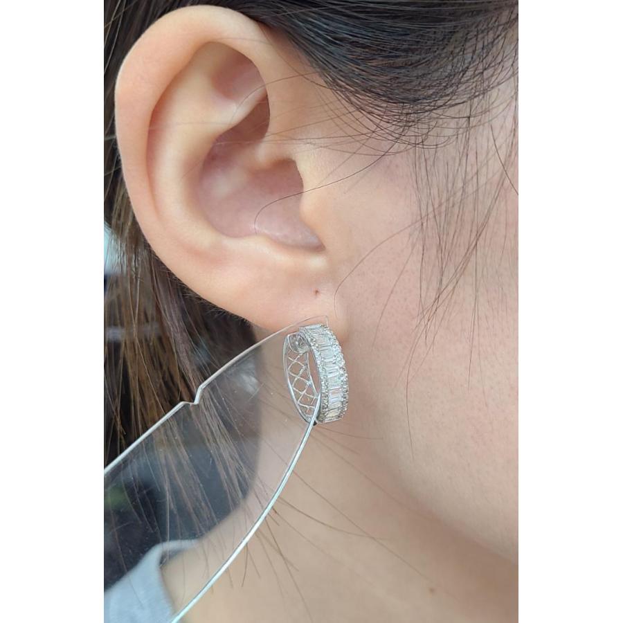 2way! 計1ct ダイヤモンド K18 WG 18金 フープピアス 鑑別書付 2way! 計1ct ダイヤモンド K18 WG 18金 フープピアス 鑑別書付