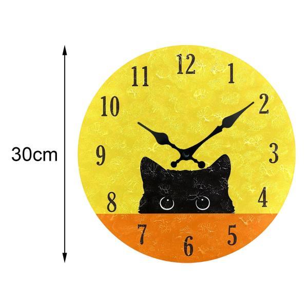 スタイルD おもしろい猫の壁掛け時計 面白い猫の壁掛け時計 静かな丸型
